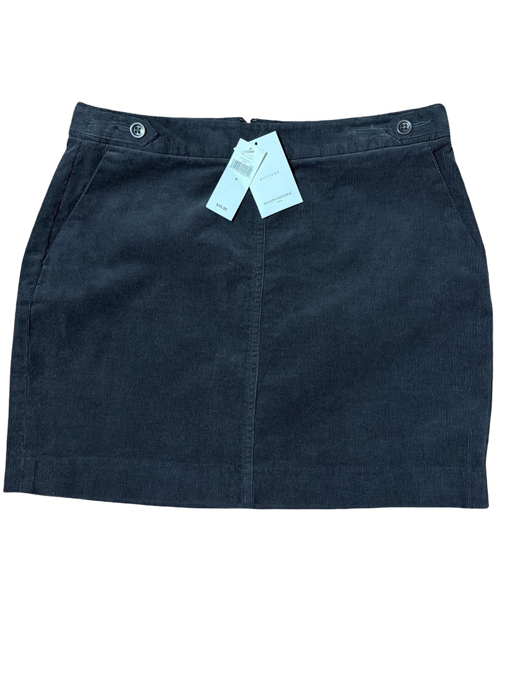 Banana Republic Dark Gray Corduroy A-Line Mini Skirt with Pockets